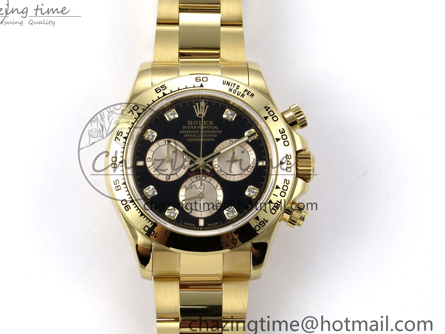 0601 Daytona 126508 QF 1:1 Best Edition Black YG Diamonds Dial on YG Braclet SH4131 V WeatherProof 1314